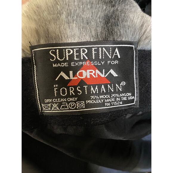 Vintage Penny Lane Long Wool Trench Coat US 6 Black Faux Fur Winter Made in USA - Picture 9 of 12